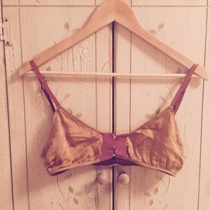 Anthropologie Gold, Front-clasp Silk Bra