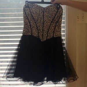 Black tutu dress with white and silver beading