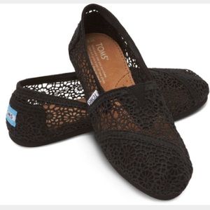 Black crochet toms