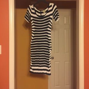 Black and white fitted dress