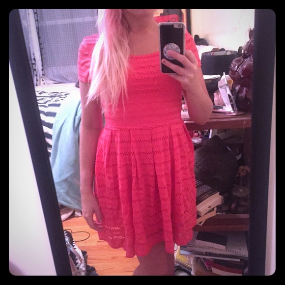 Girly Pink eyelet Skater Dress