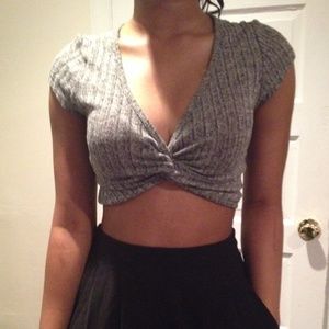Grey crop top