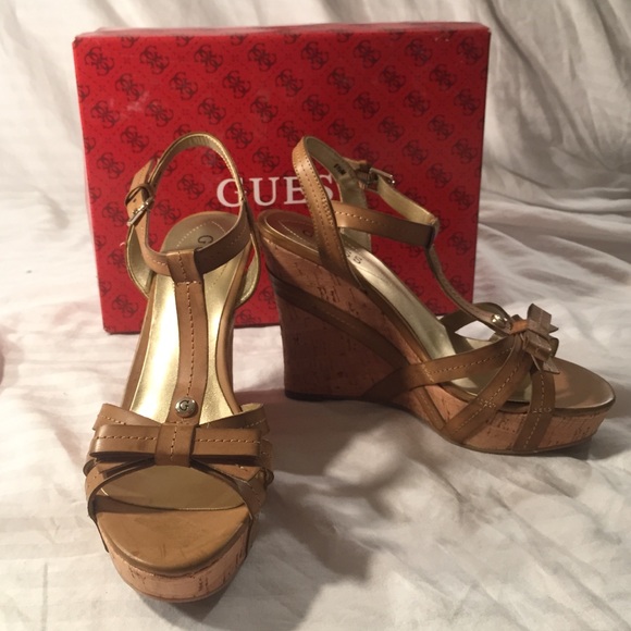 Brand new brown Guess wedges