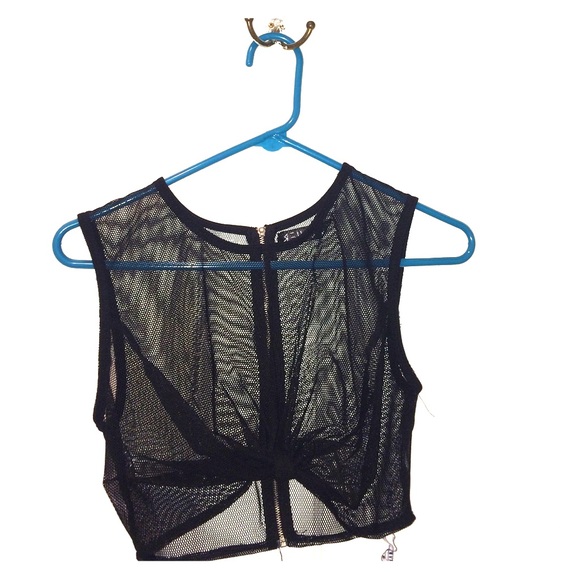 Black seethrough mesh top