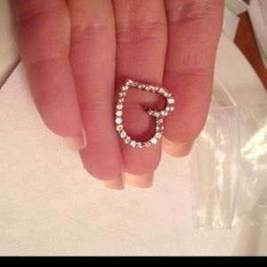 Solid gold cz heart necklace pendant