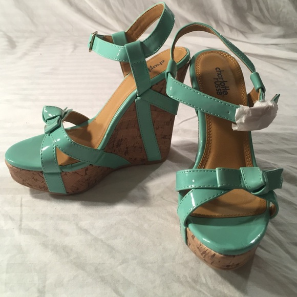 Patent leather and corkscrew wedges