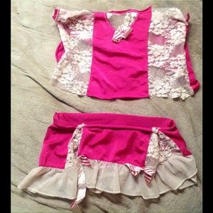 Sweetface designer custom hot pink dancer outfit