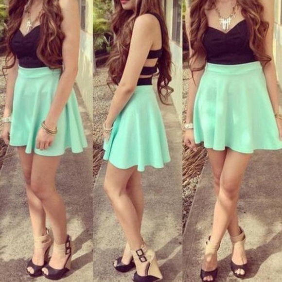 Wet Seal Dresses & Skirts - Mint Skater Skirt