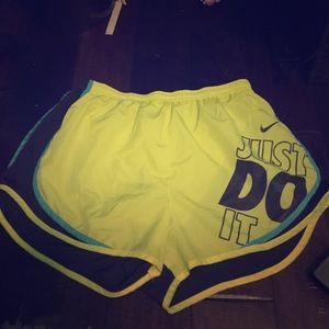 Neon and Gray Nike Shorts