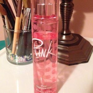 Pink fragrance mist and body lotion