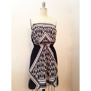 Express Black and White Print Dress