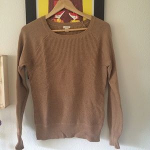 Tan JCrew waffle texture sweater - M