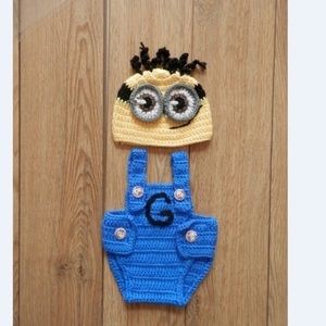 MINION INFANT KNIT CROCHET OUTFIT