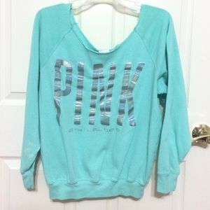 PINK teal oversized sweater