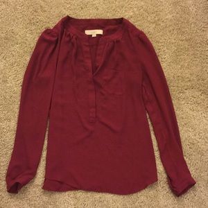 LOFT Burgundy Blouse