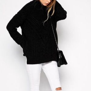 Black Turtleneck Pullover Sweater Turtle Neck