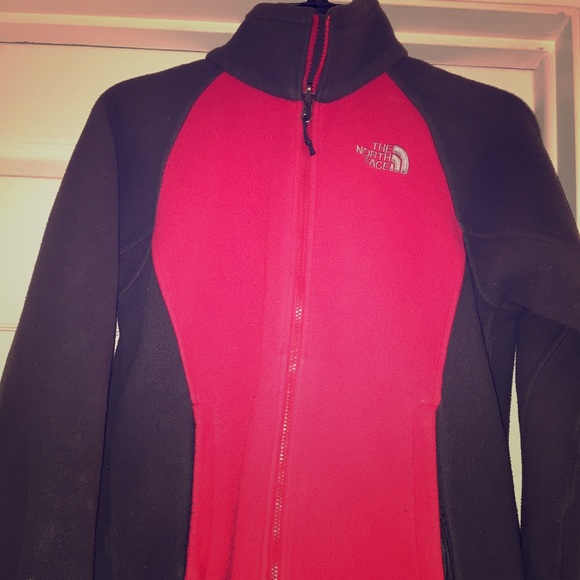 Pink and Gray North Face Fleece