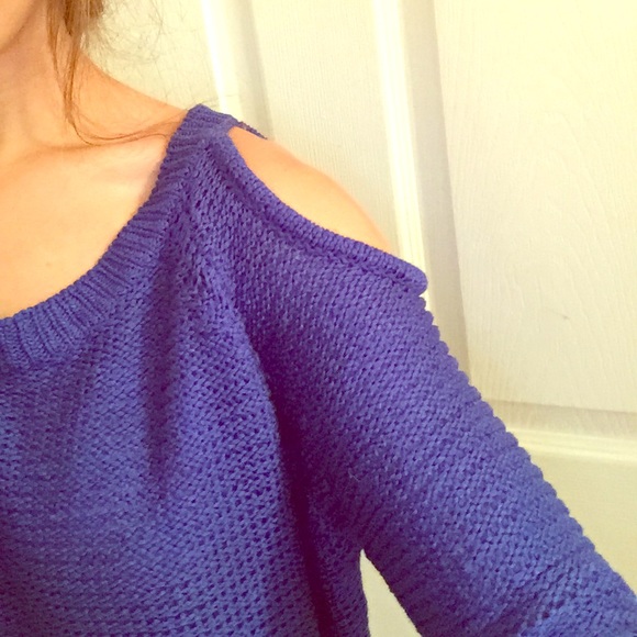 Cobalt Blue Open Shoulder Sweater