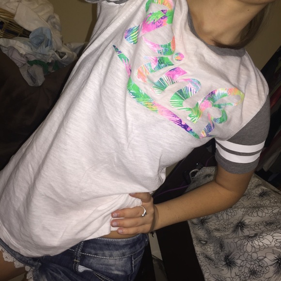 PINK Victoria's Secret Tops - VS PINK Tropical Tee