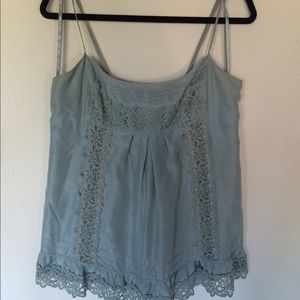 100% Silk BCBG MaxAzria Moss Green Top