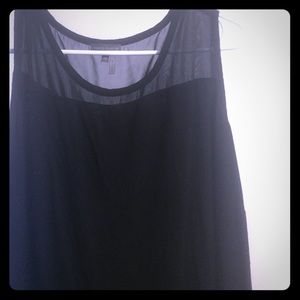 Vince Camuto black/ sheer tank top