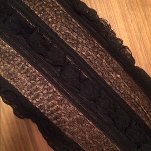 Black Lace Skinny Scarf