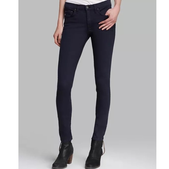 RAG & BONE Distressed navy Stretch Skinny 24