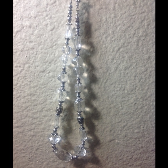 Silver white necklace