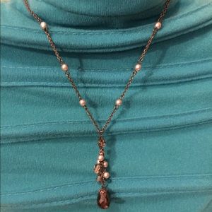 Dark Necklace With Delicate Pearls