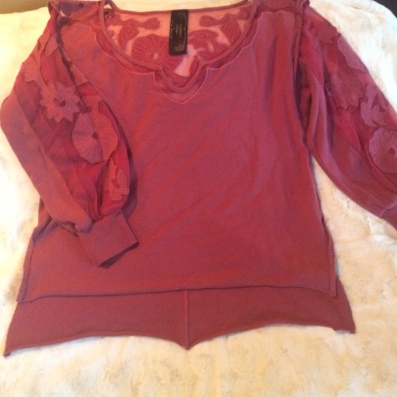 Soft Rose Colored Free People Shirt - Picture 1 of 3