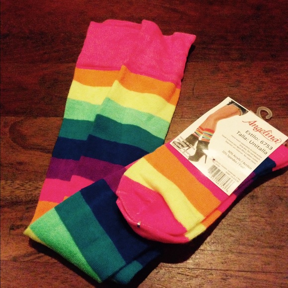 Angelina Accessories - Rainbow thigh high socks