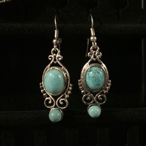 Silver plated turquoise earrings
