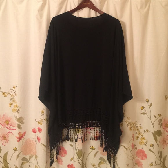 Black Nymphe Shirt with Fringe