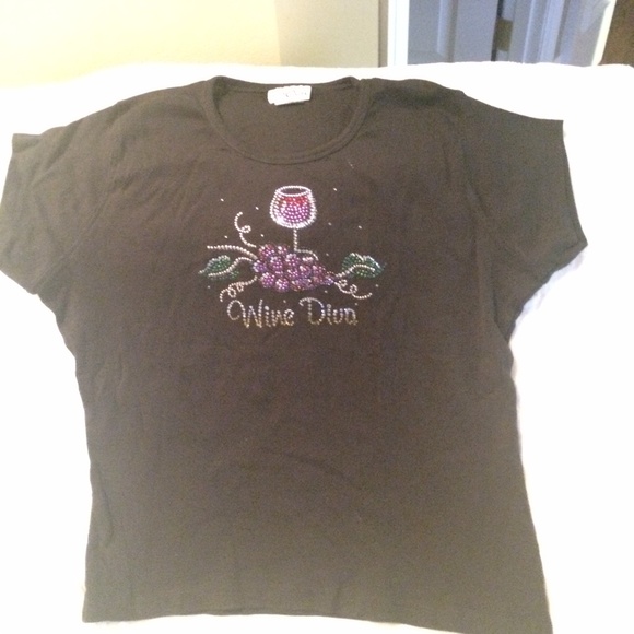"Wine Diva" Crystal T Shirt - Picture 2 of 3