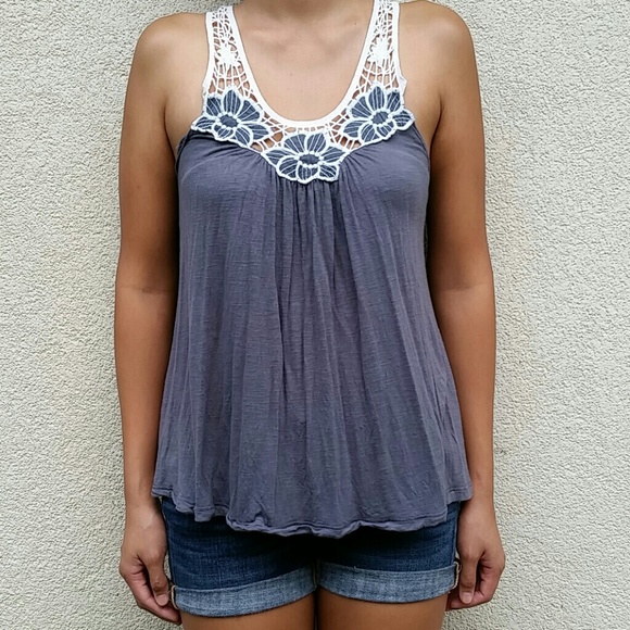 Gray racerback tank top