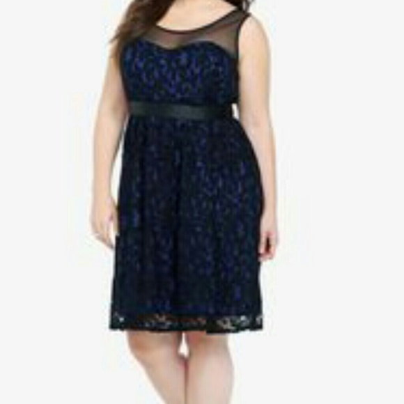 Black and blue lace dress
