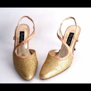 Night Life Shoes - Gold Glitter Shoes Heels size 7 M Party Homecoming Night Life Shoes - Gold Glitter Shoes Heels size 7 M Party Homecoming