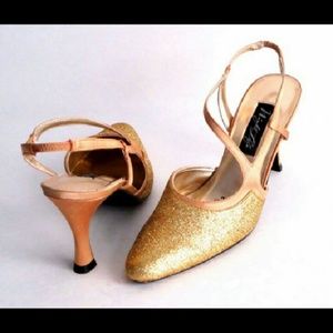Night Life Shoes - Gold Glitter Shoes Heels size 7 M Party Homecoming Night Life Shoes - Gold Glitter Shoes Heels size 7 M Party Homecoming