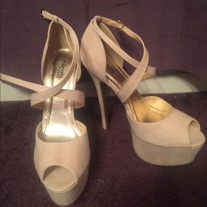 Suede nude Charlotte Russe heels