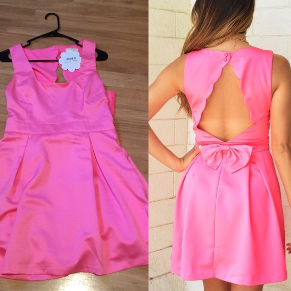 Hot Pink Scalloped and Bow Dress from Shop Hope's