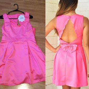 Hot Pink Scalloped and Bow Dress from Shop Hope's