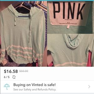 PINK mint and white sweatshirt