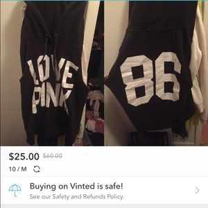 black and white PINK sweatshirt
