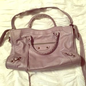 Balenciaga Agneau Lizard Embossed City Bag