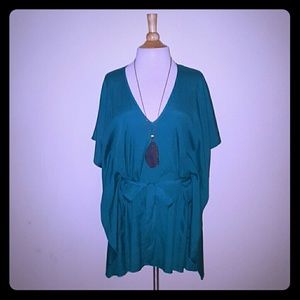 NWOT caftan emerald green dress!!
