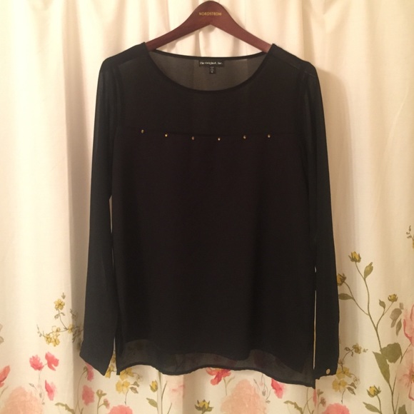 Black top with sheer sections