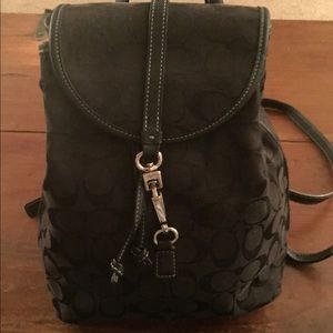 Black Coach backpack purse