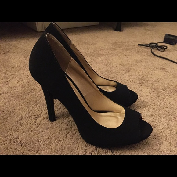 Black velour Charlotte Russe heals never worn