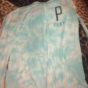 Tie die light blue VS pink zip up