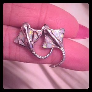 Opal Inlay Sterling Silver RARE Stingrays 🌊☀️